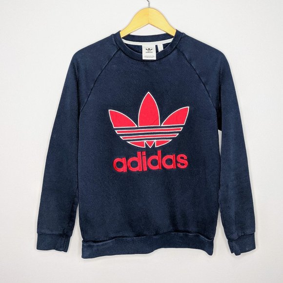 adidas Other - Adidas Trefoil Logo Navy Crewneck Sweatshirt XS